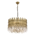 Lustr na řetězu CRYSTALLINE 8xE27/40W/230V pr. 60 cm mosaz