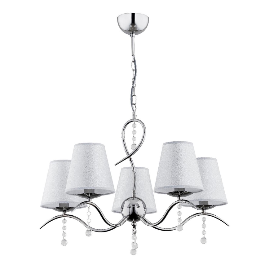 Lustr na řetězu DIVA 5xE14/10W/230V lesklý chrom