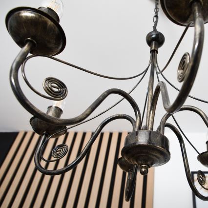 Lustr na řetězu DONATO 6xE14/40W/230V