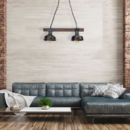 Lustr na řetězu FARO 2xE27/60W/230V