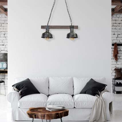 Lustr na řetězu FARO 2xE27/60W/230V