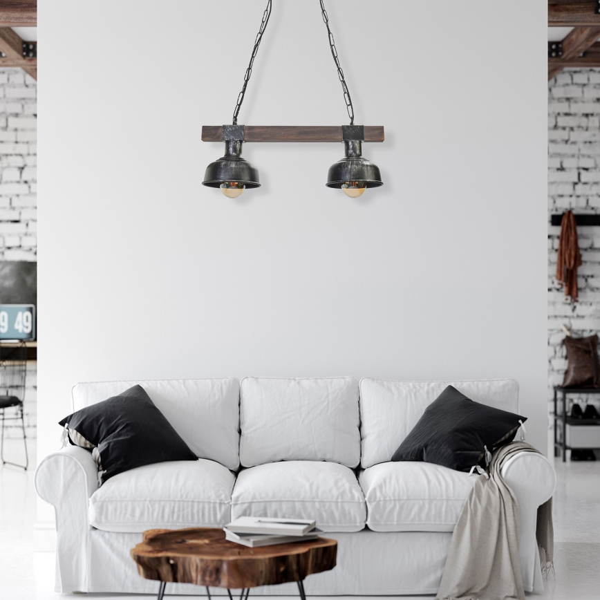 Lustr na řetězu FARO 2xE27/60W/230V