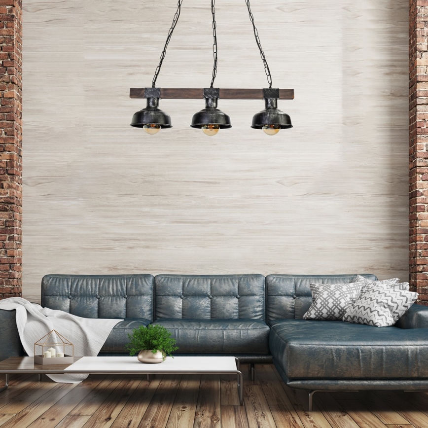 Lustr na řetězu FARO 3xE27/60W/230V