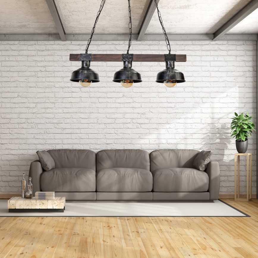 Lustr na řetězu FARO 3xE27/60W/230V