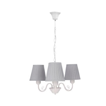 Lustr na řetězu FIREZ 3xE27/40W/230V bílá/šedá