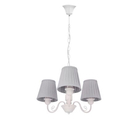 Lustr na řetězu FIREZ 3xE27/40W/230V bílá/šedá