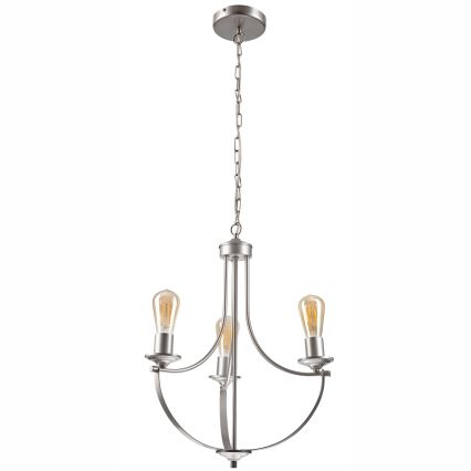 Lustr na řetězu GINA 3xE27/60W/230V matný chrom