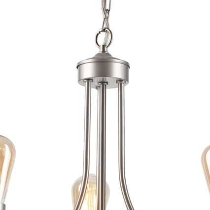 Lustr na řetězu GINA 3xE27/60W/230V matný chrom