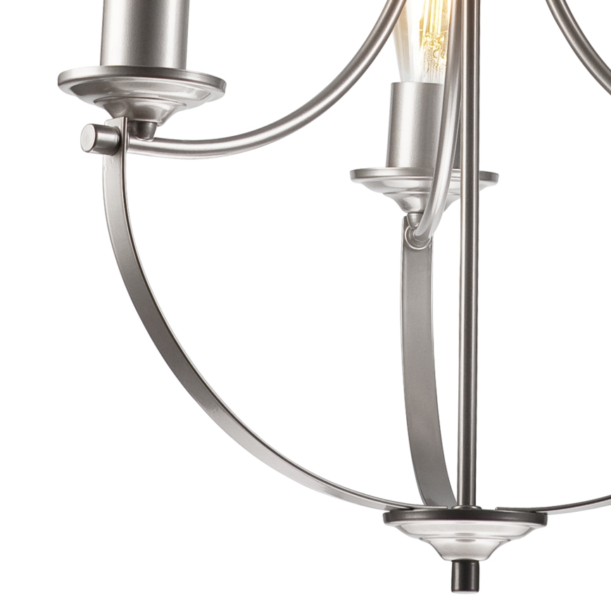 Lustr na řetězu GINA 3xE27/60W/230V matný chrom
