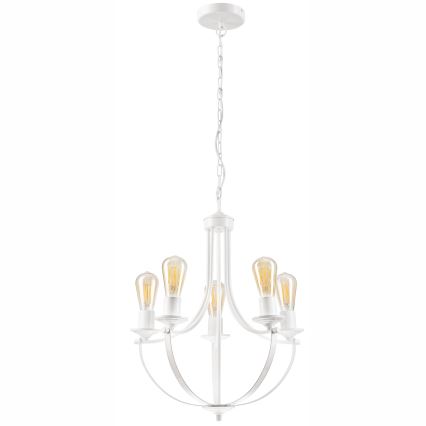 Lustr na řetězu GINA 5xE27/60W/230V bílá