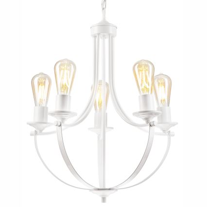 Lustr na řetězu GINA 5xE27/60W/230V bílá