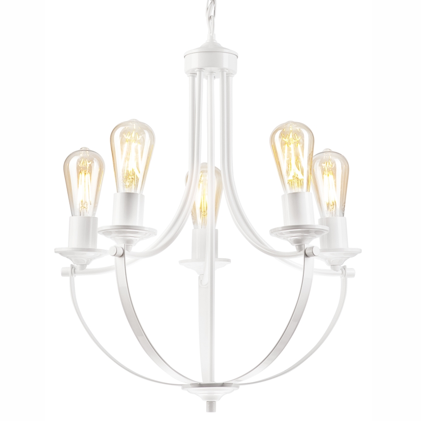 Lustr na řetězu GINA 5xE27/60W/230V bílá
