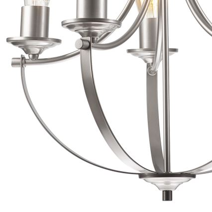Lustr na řetězu GINA 5xE27/60W/230V matný chrom