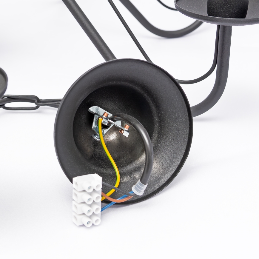 Lustr na řetězu MALBO 8xE14/10W/230V černá