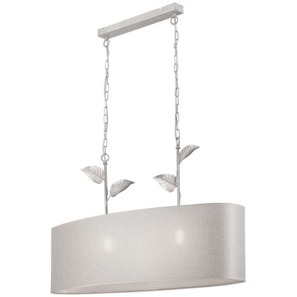 Lustr na řetězu NOEMI 2xE27/60W/230V stříbrná/bílá patina