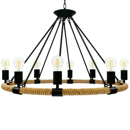 Lustr na řetězu ROPE ARTHUR 8xE27/20W/230V