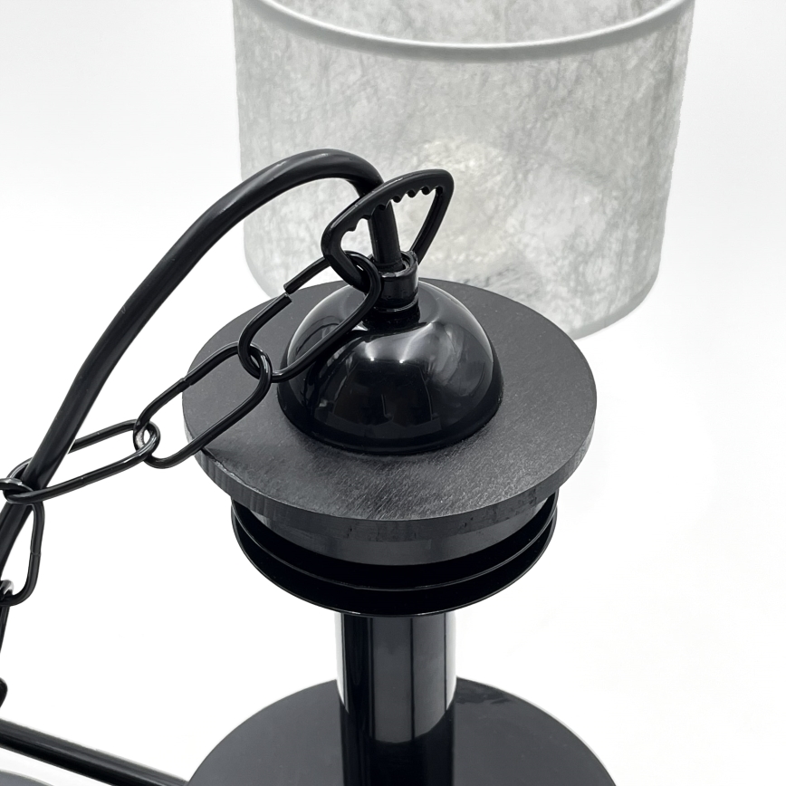 Lustr na řetězu ROSA 5xE27/60W/230V černá/šedá