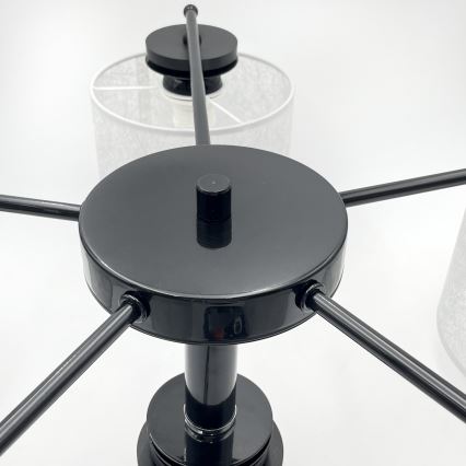 Lustr na řetězu ROSA 5xE27/60W/230V černá/šedá