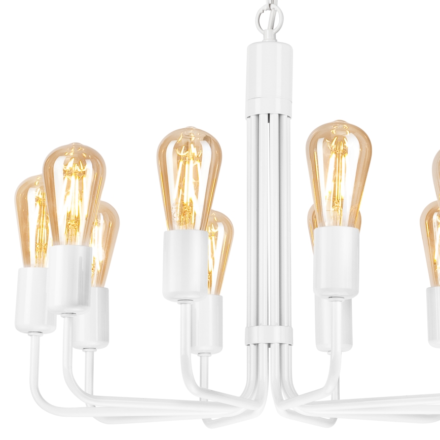 Lustr na řetězu TIFFANY 10xE27/60W/230V bílá