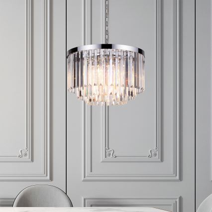 Lustr na řetězu VETRO 5xE14/60W/230V lesklý chrom