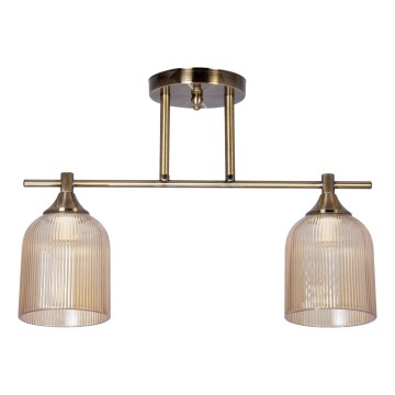 Lustr na tyči 2xE14/60W/230V mosaz