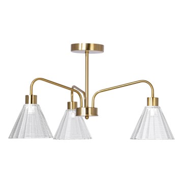 Lustr na tyči 3xE27/60W/230V zlatá