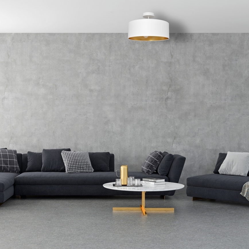 Lustr na tyči ALBA 3xE27/15W/230V bílá/zlatá