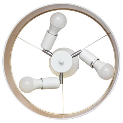 Lustr na tyči ALBA 3xE27/15W/230V bílá/zlatá