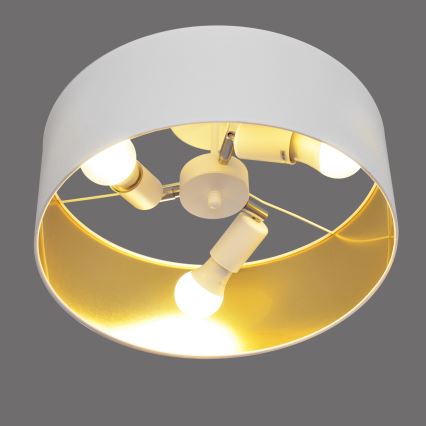 Lustr na tyči ALBA 3xE27/15W/230V bílá/zlatá