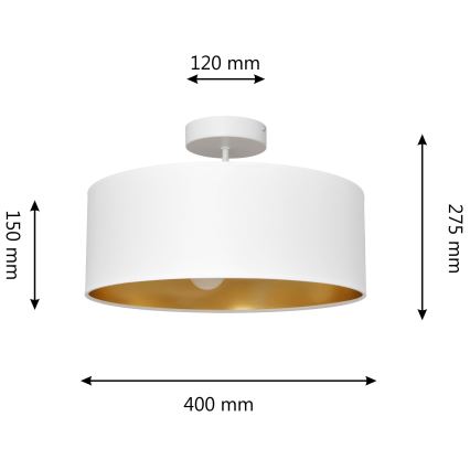 Lustr na tyči ALBA 3xE27/15W/230V bílá/zlatá