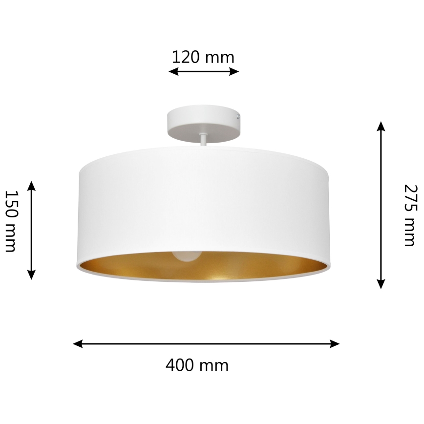 Lustr na tyči ALBA 3xE27/15W/230V bílá/zlatá