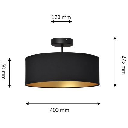 Lustr na tyči ALBA 3xE27/15W/230V černá/zlatá