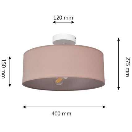Lustr na tyči ALBA 3xE27/15W/230V růžová