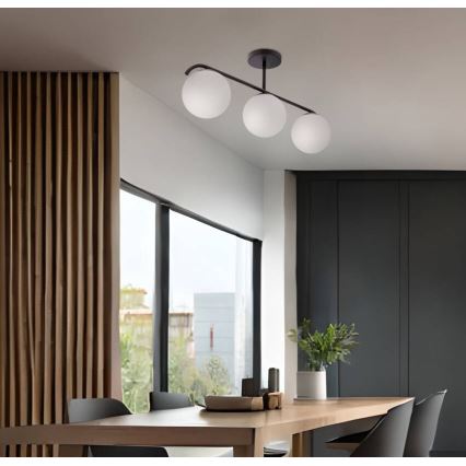 Lustr na tyči AMADEO 3xE14/40W/230V černá