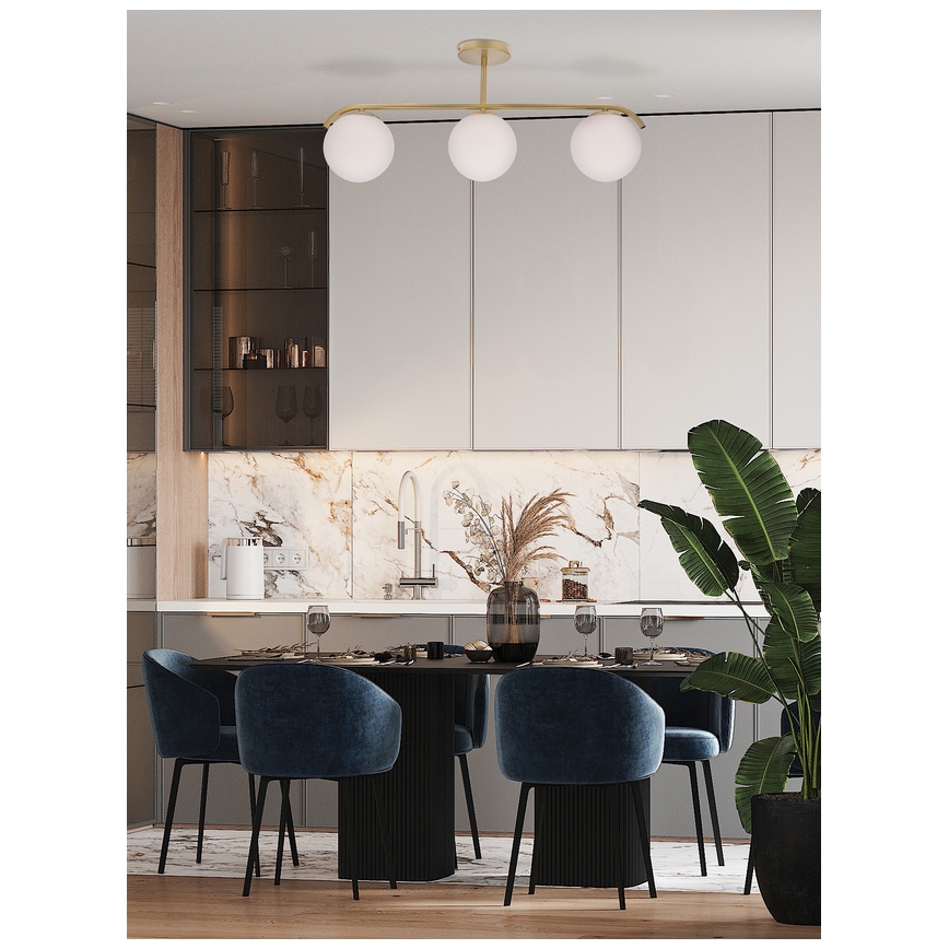 Lustr na tyči AMADEO 3xE14/40W/230V mosaz