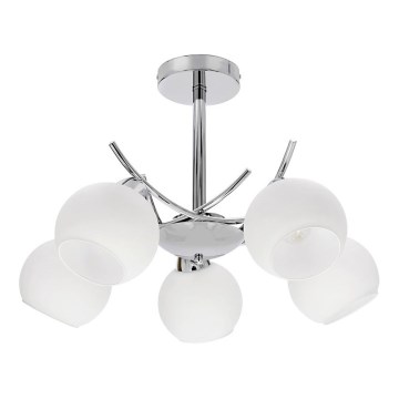 Lustr na tyči AMOS 5xE27/40W/230V lesklý chrom