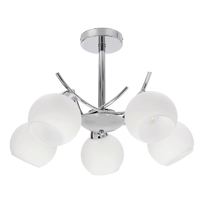 Lustr na tyči AMOS 5xE27/40W/230V lesklý chrom
