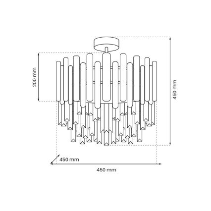 Lustr na tyči ASPEN 6xE14/40W/230V matný chrom