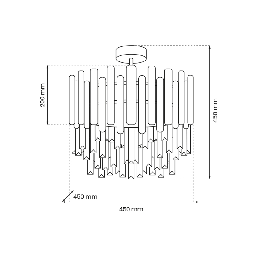 Lustr na tyči ASPEN 6xE14/40W/230V matný chrom