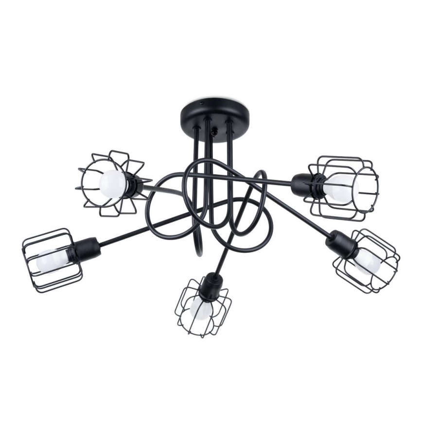 Lustr na tyči BELUCI 5xE14/40W/230V černá