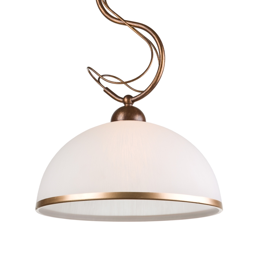 Lustr na tyči COBRA 1xE27/60W/230V pr. 30 cm bronz/patina