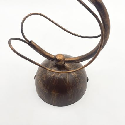 Lustr na tyči COBRA 1xE27/60W/230V pr. 46 cm bronz/patina