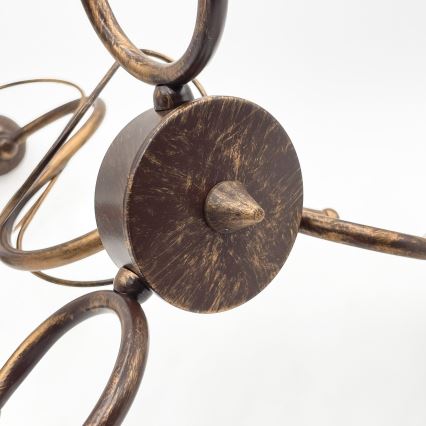 Lustr na tyči COBRA 3xE27/60W/230V bronz/patina