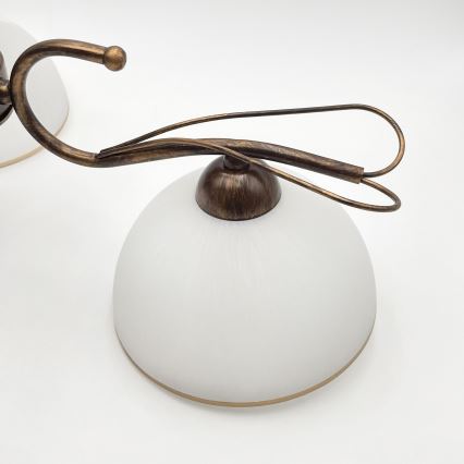 Lustr na tyči COBRA 3xE27/60W/230V bronz/patina