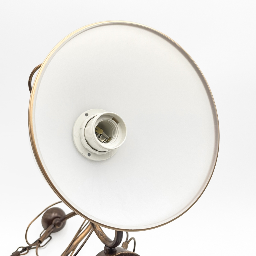 Lustr na tyči COBRA 3xE27/60W/230V bronz/patina