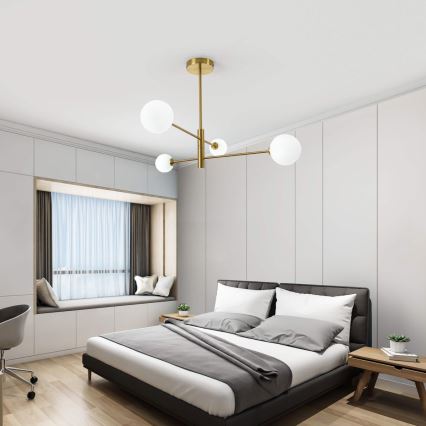 Lustr na tyči DORADO 4xG9/40W/230V zlatá