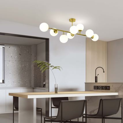 Lustr na tyči DORADO 8xE14/40W/230V zlatá