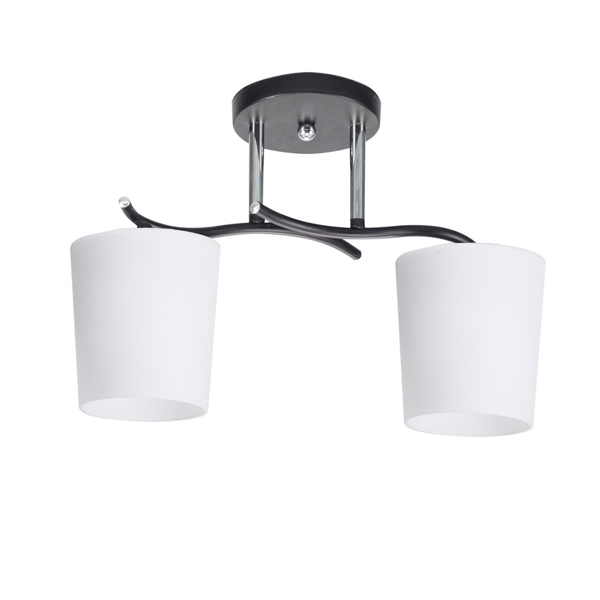 Lustr na tyči ESNYR 2xE27/40W/230V černá/bílá
