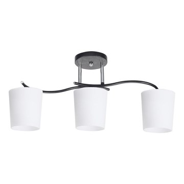 Lustr na tyči ESNYR 3xE27/40W/230V černá/bílá