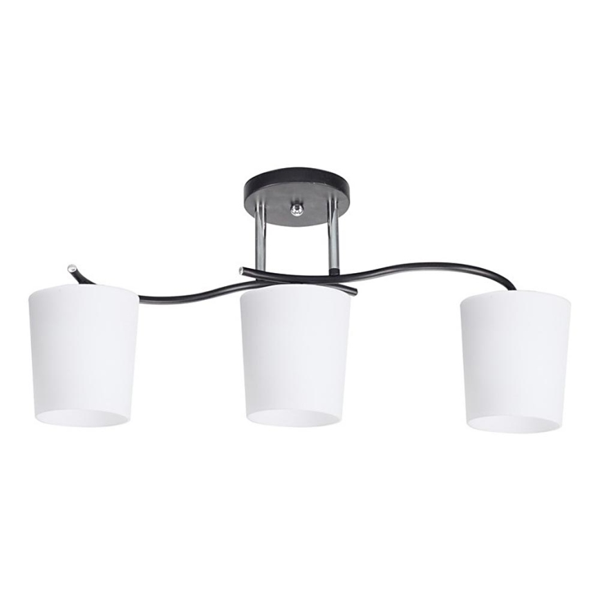 Lustr na tyči ESNYR 3xE27/40W/230V černá/bílá